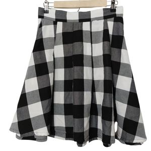 Torrid Black and White Plaid Skater Skirt